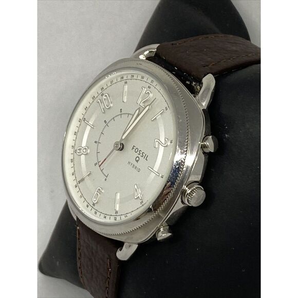 Fossil FTW1202 Women's Brown Leather Silver Analog Dial Hybrid Smartwatch XX768 - Picture 4 of 12